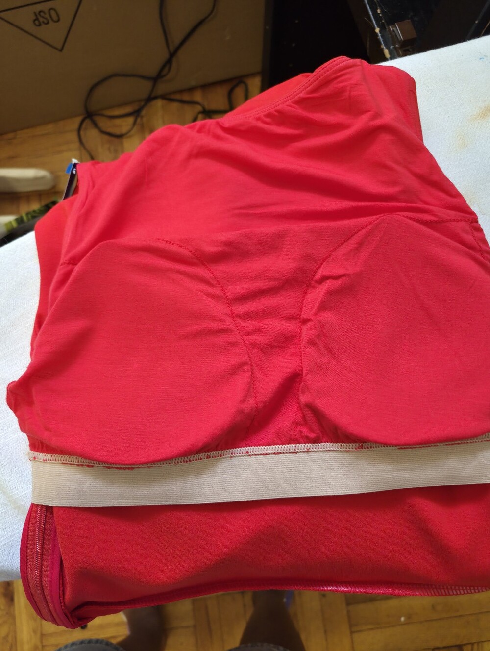 NWT OGL Red Sleeveless Mini Dress Bodycon Built-In Bra Double Lined Stretch XS - Picture 3 of 7